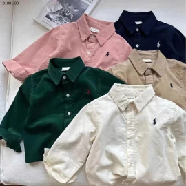 ÁO SƠ MI DÀI TAY THÊU NGỰA CHO BÉ -sỉ 135k