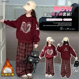 BỘ NỈ ĐỎ TRÁI TIM BÉ-sỉ 180k