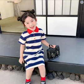VÁY POLO KẺ CHO BÉ GÁI  - sỉ 97k