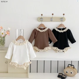 Quần áo trẻ sơ sinh cổ ren cho bé-giá sỉ như sau :   mẫu 1-3 : áo  146k mẫu 4-6 : quần legging  91k