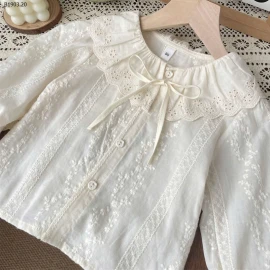 ÁO SƠ MI THÊU HOA CỔ REN -sỉ 120k