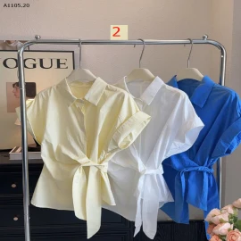 ÁO SƠ MI CỘC TAY VẠT CHÉO ANNA-sỉ 173k