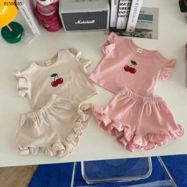  BỘ CHERRY VIỀN BÈO CCHO BÉ GÁI CUTE -Sỉ 137k/ 1 bộ