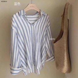 ÁO SƠ MI KẺ XANH BẢN TO CHO NỮ -sỉ 183k