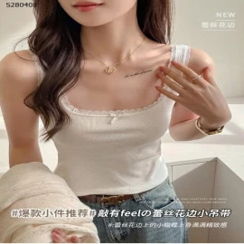 Áo 2 dây ren nơ-  130,000