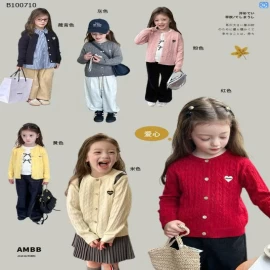 ÁO LEN HOẠ TIẾT VẶN THỪNG BÉ GÁI HÃNG AMBB-Sỉ giá Sz 90-150 #138k Sz 160 #155k.
