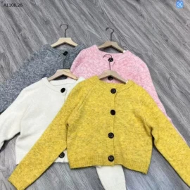 Áo khoác cardigan dệt kim ngắn cổ tròn KANING -Sỉ 167k