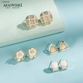 Set  7 đôi hoa tai bạc 915 Agovski - sỉ 215k