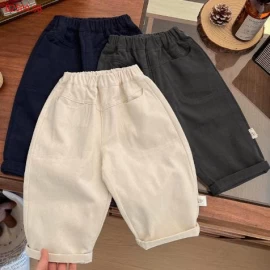 Quần ống đứng màu trơn cotton cho bé- sỉ 108k