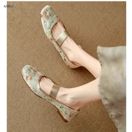  GIÀY BÚP BÊ THỔ CẨM PHỐI DÂY VÀNG-Giá sỉ 145k