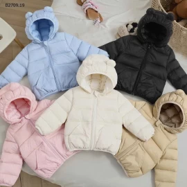 Áo siêu nhẹ, siêu ấm – có mũ tai gấu xinh xỉuu-Giá sỉ 130k