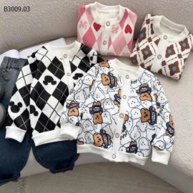 ÁO KHOÁC LEN BÉ GÁI -Giá sỉ 80-110 : 69k  120-150 : 77k