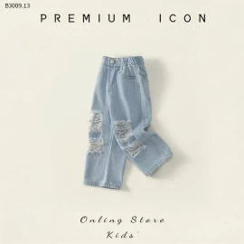 QUẦN JEAN SUÔNG PHỐI RÁCH BÉ GÁI NHÀ  PREMIUN -Giá sỉ 125k