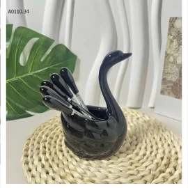 Khay thiên nga kèm 6 nĩa xinh - sỉ 60k/set