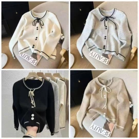 ÁO LEN BUỘC NƠ PHỐI CÚC- sỉ 127k