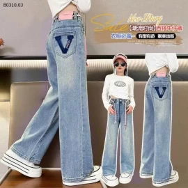 QUẦN JEANS NƠ BÉ GÁI-Giá sỉ 118k