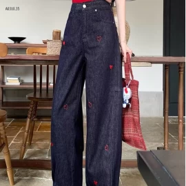 QUẦN JEAN THÊU TIM NỮ- sỉ 165k