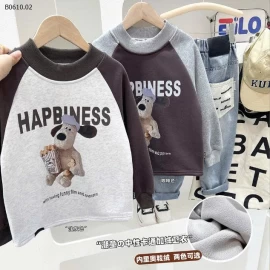 ÁO NỈ LÓT LÔNG HAPNINESS KACADY-Giá sỉ 138k