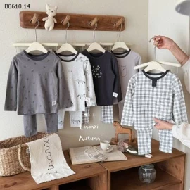 Bộ đồ ngủ bé trai hai mảnh mẫu mới mùa thu-Giá sỉ 125k/1 bộ