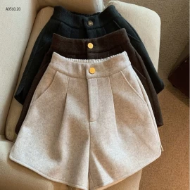 QUẦN SHORT DẠ NHUNG LƯNG CAO CHO NỮ  - sỉ 130k