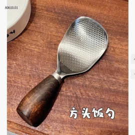 Muỗng xúc cơm cán gỗ bằng thép không gỉ-Giá sỉ 63k/set 4 chiếc 