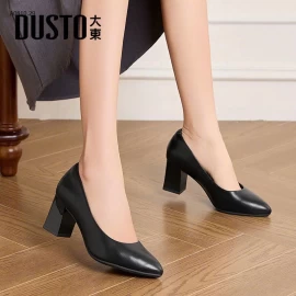 Giầy da công sở gót trụ quốc dân DUSTO -Giá sỉ 325k