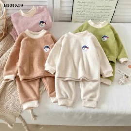 BỘ NỈ LÔNG GẤU CHO BÉ - sỉ 80-120: 105k 130-160: 132k