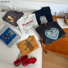  ÁO NỈ CHỮ AMBB KIDS -Giá sỉ 90-150: 135k     sz 160: 150k     sz  170: 160k