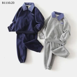 BỘ NỈ PHỐI CỔ KẺ BÉ TRAI WAPYPY -Giá sỉ 154k