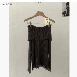 ÁO LEN DỆT KIM DÀI TAY HỞ VAI KÈM ĐAI- sỉ 183k