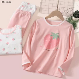 Bộ quần áo mùa thu bằng vải cotton Lycra mềm cho bé - giá sỉ  size : 100-140 : 110k size : 150 - 170 : 133k 