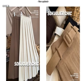 CHÂN VÁY XẾP LY CHỮ A LƯNG CAO NỮ  - sỉ 148k