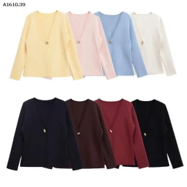 Áo khoác cardigan dệt kim đơn giản cổ chữ V- sỉ 247k