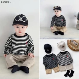 SET ÁO KẺ MIX QUẦN KAKI BT-Giá sỉ mẫu 1-2 áo : 102k  mẫu 3-4 quần : 134k 