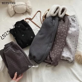 Quần nhung dày họa tiết hoa mùa đông cho trẻ - sỉ 165k