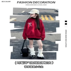 ÁO NỈ ĐỎ NƠ BÉ GÁI - sỉ 150k