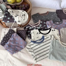 Bộ đồ ngủ trẻ em loại A chất liệu cotton Lycra kháng khuẩn nhà  Linanxi-Giá sỉ 129k