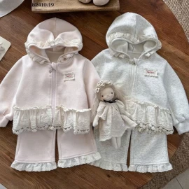 Bộ đồ thu đông  áo khoác có mũ trùm đầu loại A cho bé-sỉ 315k