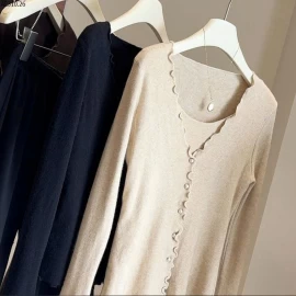 ÁO LEN DỆT KIM VIỀN BÈO GIẢ 2 MẢNH ANNA - sỉ 178k