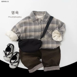 ÁO SƠ MI KẺ LÓT LÔNG BT-Giá sỉ 205k