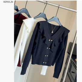 ÁO LEN CỔ CHỮ V NHÚN BÈO- sỉ 222k
