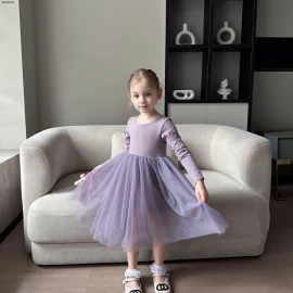 VÁY THUN MÙA THU PHỐI CHÂN VOAN-Giá sỉ 207k