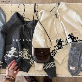 ÁO KHOÁC LEN CÓ MŨ ADBABY-Giá sỉ 298k