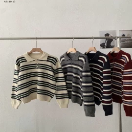 ÁO LEN KẺ CỔ POLO  - sỉ 263k