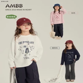 ÁO THUN DÀI TAY HỌA TIẾT AMBB-Giá sỉ  sz 90-150: 132k sz    160: 142k  sz 170: 153k