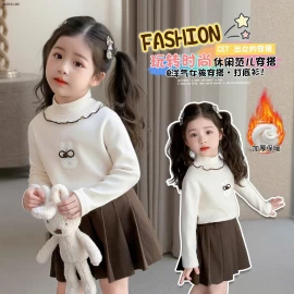 Áo lót lông cừu họa tiết thỏ cho bé gái- giá sỉ 155k