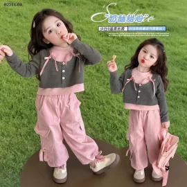 Bộ quần túi hộp hai mảnh cho bé gái- giá sỉ 315k