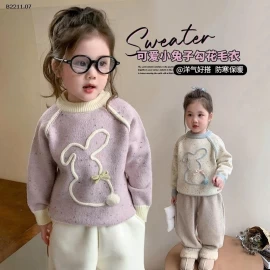 Áo len móc hình thỏ cho bé gái- giá sỉ 227k