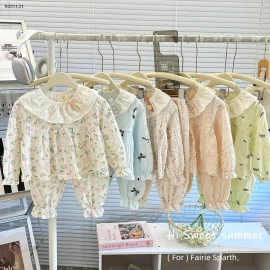 Bộ đồ ngủ bé gái mặc nhà mỏng dài tay -Giá sỉ  Sz 80-110: 76k/b sz 120-150: 88k/b Sz 160-170: 94k/b