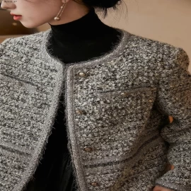 Áo khoác ngắn cổ tròn chất liệu vải tuýt dệt kim siêu- sỉ giá 420k